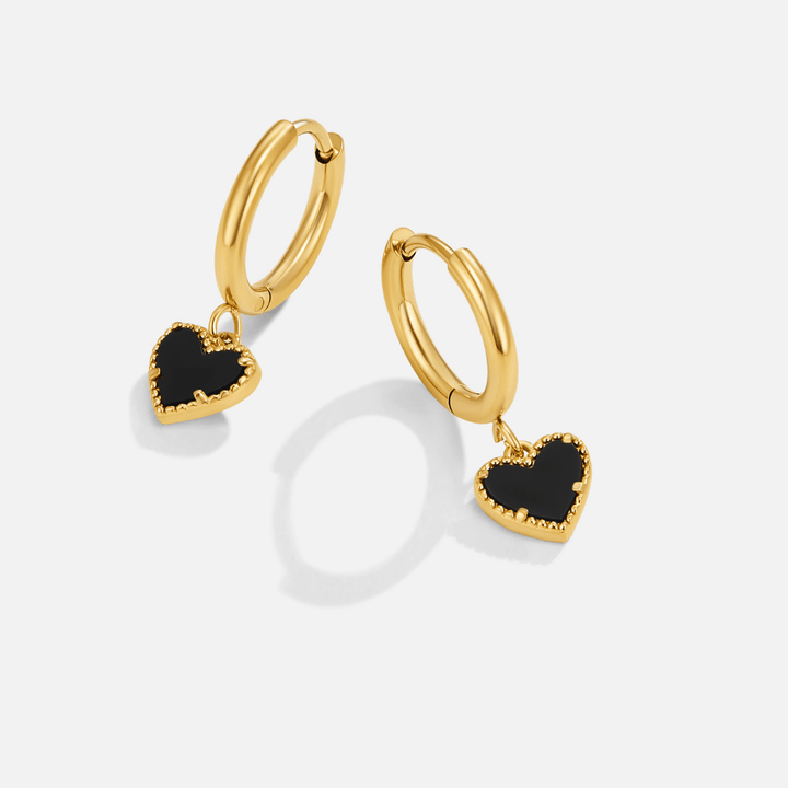 Mira Agate Heart Hoops