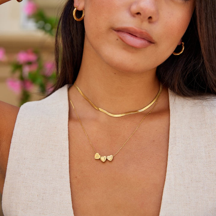Tria Triple Heart Necklace