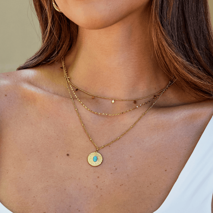 Celeste Turquoise Coin Necklace